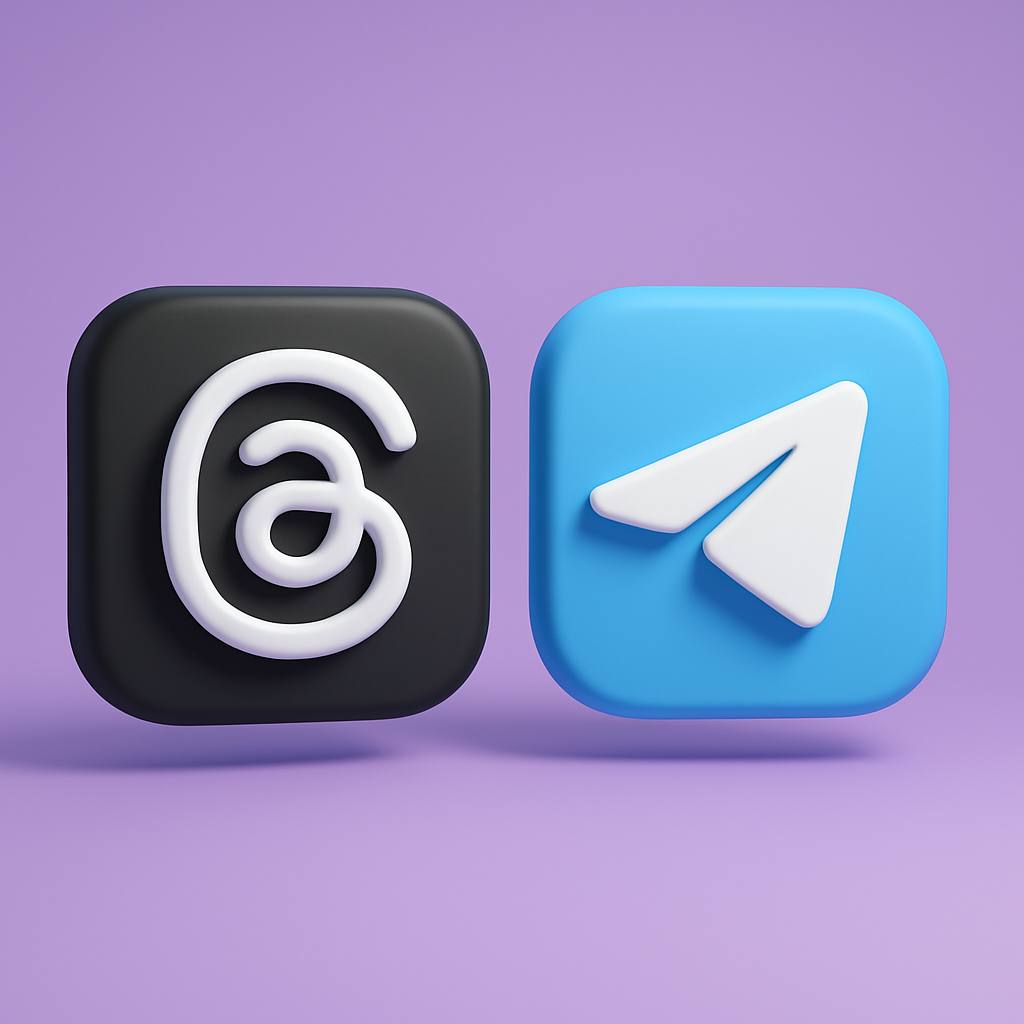 Иконки Threads и Telegram